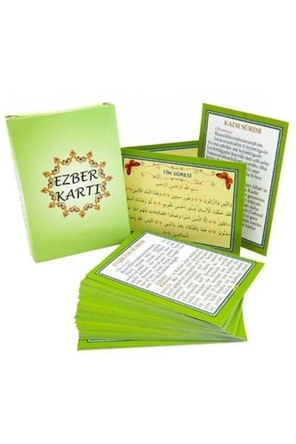 Namaz Sure Ve Duaları Ezber Kartı seti 7x10 cm Kutulu