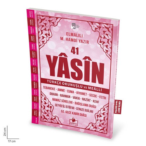 Merve Yasini Şerif Pembe Renk Türkçe Okunuşlu ve Mealli Orta Boy